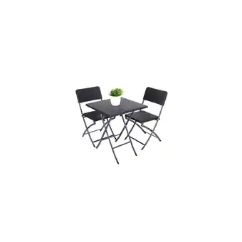 Netto Marken-Discount 3tlg. Balkon Set Garten Tisch Stuhl Klapptisch Klappstuhl Stühle Rattan Optik Angebot