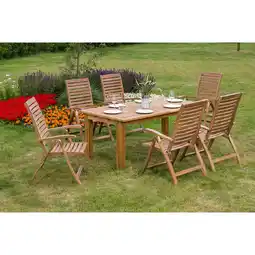Netto Marken-Discount Merxx Gartenmöbelset Parabaiba 7tlg. Doppelausziehtisch Angebot