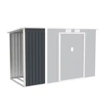 Netto Marken-Discount Juskys Holzunterstand für Geräteschuppen M Anbau - Metall Kaminholzregal Erweiterung - Links Angebot