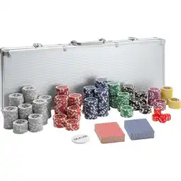 Netto Marken-Discount tectake Pokerset, 500 farbige Chips, 5 Würfel, inklusive verschließbarer Aluminiumkoffer Angebot