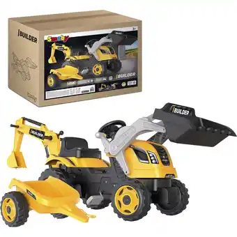 Netto Marken-Discount Smoby Kinderfahrzeug Traktor Builder Max mit Anhänger Angebot