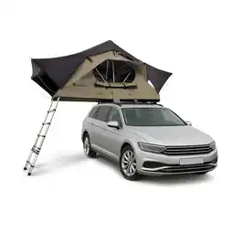 Netto Marken-Discount Juskys Autodachzelt Lago 120 x 210 cm - LED-Beleuchtung & Leiter - Schwarz / Khaki Angebot