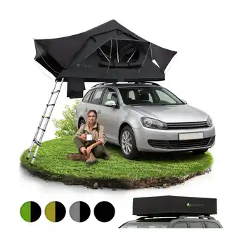 Netto Marken-Discount Juskys Autodachzelt Lago 120 x 210 cm - LED-Beleuchtung & Leiter - Schwarz Angebot