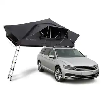 Netto Marken-Discount Juskys Autodachzelt Lago 140 x 240 cm - LED-Beleuchtung & Leiter - Schwarz Angebot
