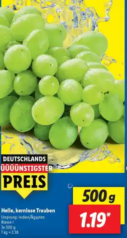 Lidl Helle, kernlose Trauben Angebot