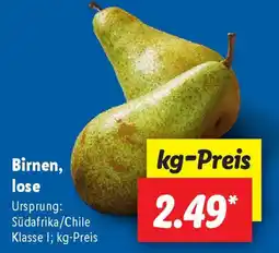 Lidl Birnen, lose Angebot