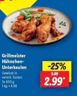 Lidl Grillmeister Hähnchen- Unterkeulen Angebot