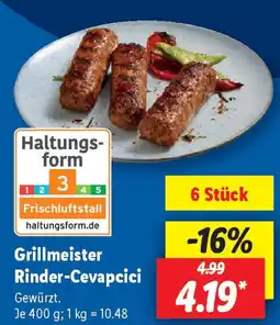 Lidl Grillmeister Rinder-Cevapcici Angebot