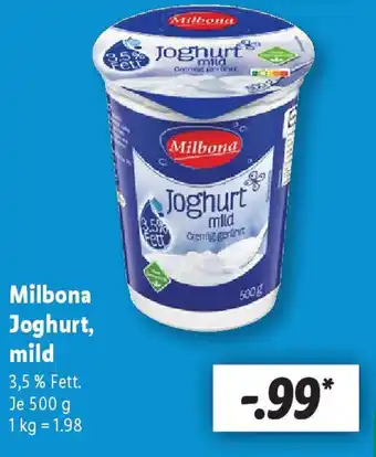 Lidl Milbona Joghurt, mild Angebot