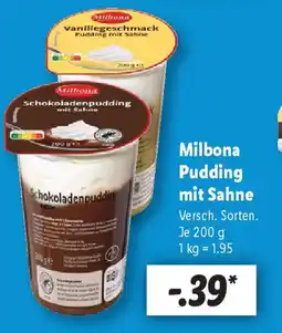 Lidl Milbona Pudding mit Sahne Angebot