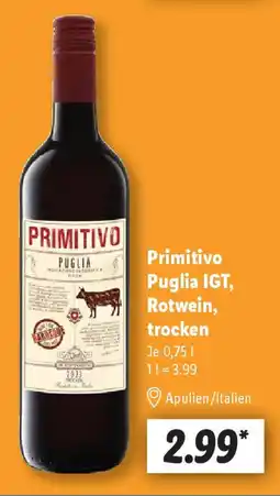 Lidl Primitivo Puglia IGT, Rotwein, trocken Angebot