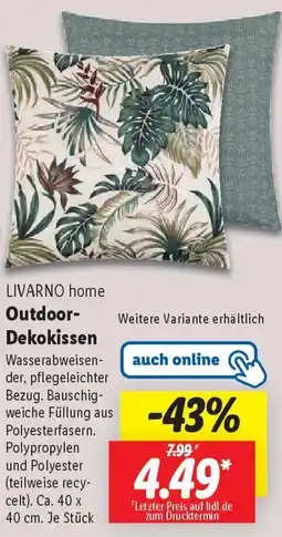 Lidl LIVARNO home Outdoor- Dekokissen Angebot