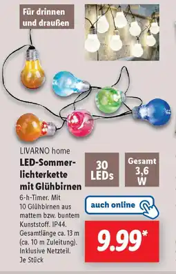Lidl LIVARNO home LED-Sommer- Gesamt lichterkette mit Glühbirnen Angebot