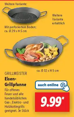 Lidl GRILLMEISTER Eisen- Grillpfanne Angebot
