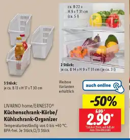 Lidl LIVARNO home/ERNESTO Küchenschrank-Körbe/ Kühlschrank-Organizer Angebot