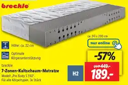 Lidl breckle 7-Zonen-Kaltschaum-Matratze Angebot