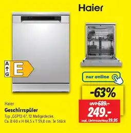 Lidl Haier Geschirrspüler Angebot