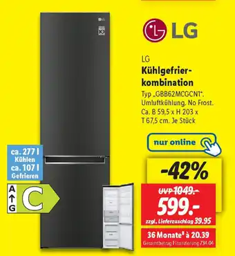 Lidl LG Kühlgefrier- kombination Angebot