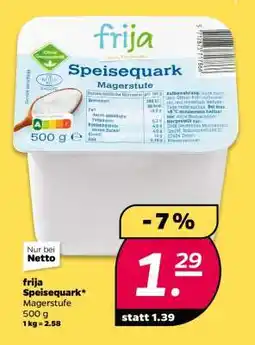 NETTO frija Speisequark Magerstufe Angebot