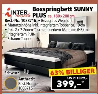 Norma Boxspringbett SUNNY PLUS ca. 180x200 cm Angebot