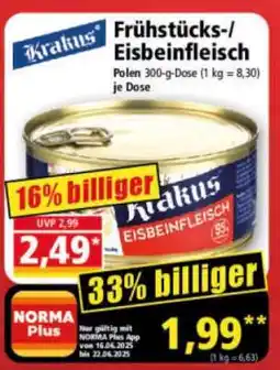 Norma Frühstücks-/Eisbeinfleisch Angebot