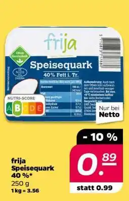 NETTO frija Speisequark 40 % Angebot