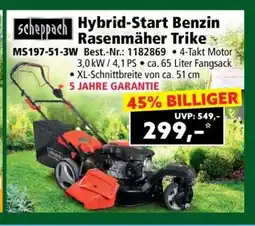 Norma Hybrid-Start Benzin Rasenmäher Trike Angebot
