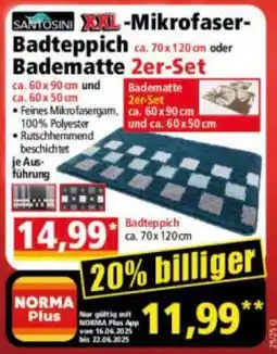 Norma Badteppich ca. 70 x 120 cm oder Badematte 2er-Set Angebot