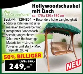 Norma Hollywoodschaukel mit Dach Angebot