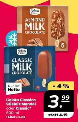 NETTO Gelato Classico Stieleis Mandel oder Classic Angebot