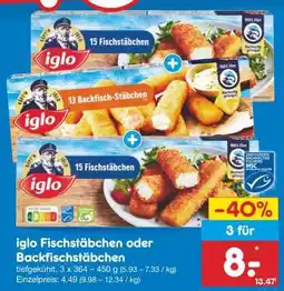 Netto Marken-Discount Iglo Fischstäbchen oder Backfischstäbchen Angebot