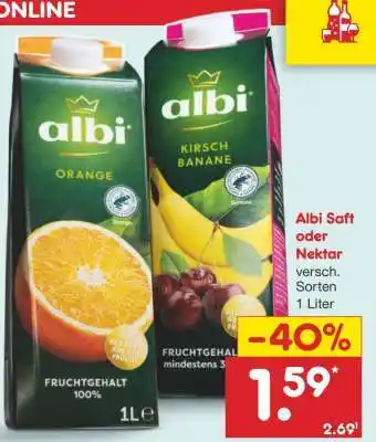 Netto Marken-Discount Albi Saft oder Nektar Angebot