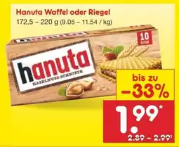 Netto Marken-Discount Hanuta Waffel oder Riegel Angebot