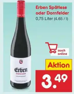 Netto Marken-Discount Erben Spätlese oder Dornfelder Angebot