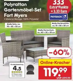 Netto Marken-Discount Polyrattan Gartenmöbel-Set Fort Myers Angebot