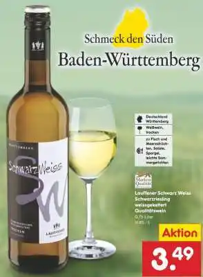 Netto Marken-Discount Lauffener Schwarz Weiss Schwarzriesling weissgekeltert Qualitätswein Angebot