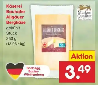 Netto Marken-Discount Käserei Bauhofer Allgäuer Bergkäse Angebot