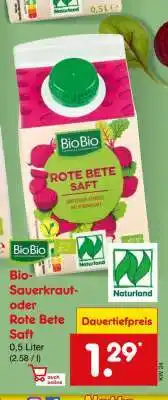 Netto Marken-Discount Bio Sauerkraut- oder Rote Bete Saft Angebot