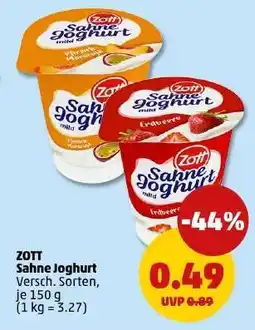 PENNY ZOTT Sahne-Joghurt Angebot