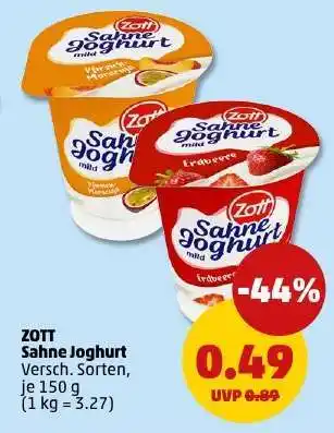 PENNY ZOTT Sahne-Joghurt Angebot