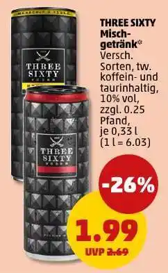 PENNY THREE SIXTY Mischgetränk Angebot