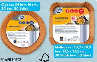 Aldi Süd Power Force Backpapier für Heißluftfritteuse Angebot