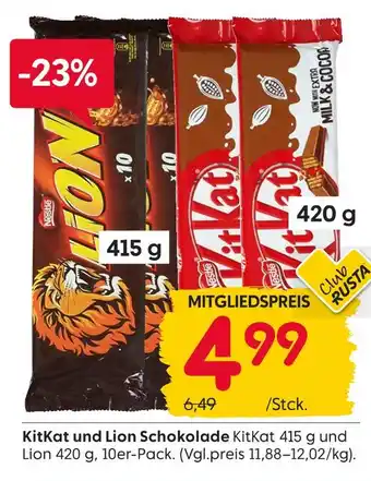 Rusta Nestlé kitkat und lion schokolade Angebot