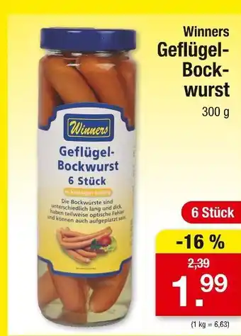 Zimmermann Winners geflügel-bockwurst Angebot