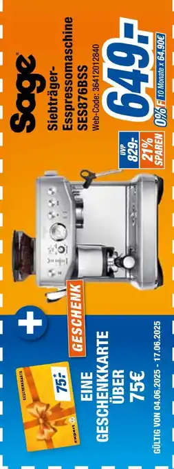 Expert Sage siebträger-espressomaschine Angebot