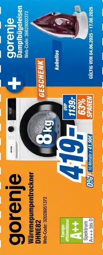 Expert Gorenje wärmepumpentrockner dhne82 Angebot