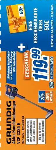 Expert Grundig akku-handstaubsauger vcp 3335 e Angebot