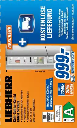 Expert Liebherr kühl-gefrier-kombi kgnsf 57va03 Angebot