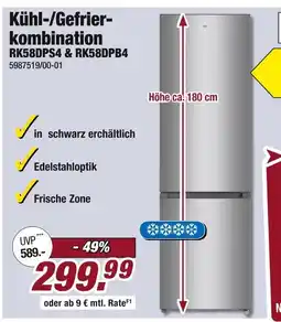 Poco Kühl-/gefrierkombination rk58dps4 & rk58dpb4 Angebot