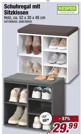 Poco Kesper schuhregal mit sitzkissen Angebot